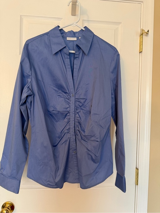 New York & Company Tops - New York & Company Blue Stretch Button-Back Shirt
